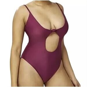 Andie Swim The Santorini One Piece Swimsuit Size Small Plum NWT